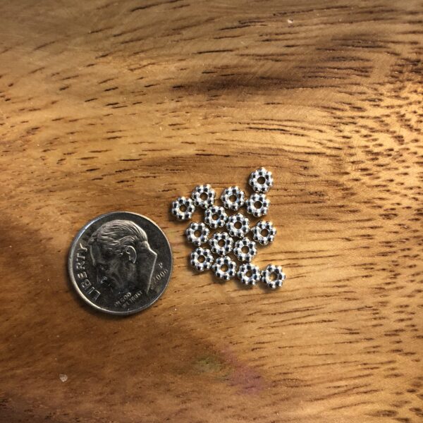 Beads | Flower Spacers | Silver | 3.5mm | 15ct - Image 2