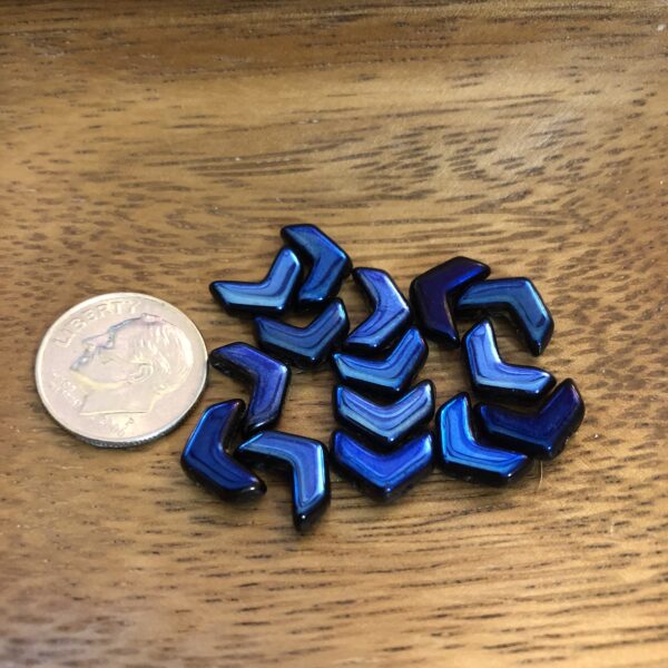 Chevron Duo Czech Glass Beads | Blue - Image 2